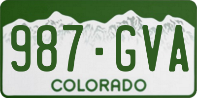CO license plate 987GVA