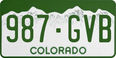 CO license plate 987GVB