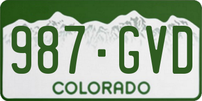 CO license plate 987GVD