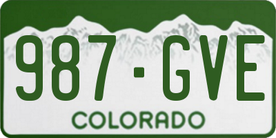 CO license plate 987GVE