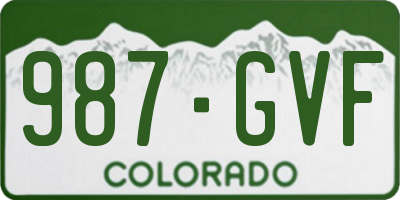 CO license plate 987GVF