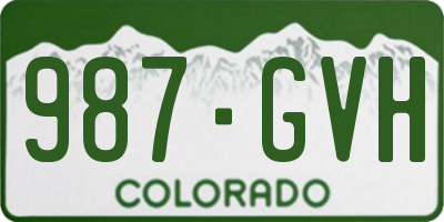 CO license plate 987GVH