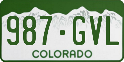 CO license plate 987GVL