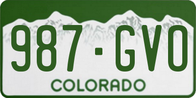 CO license plate 987GVO