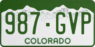 CO license plate 987GVP