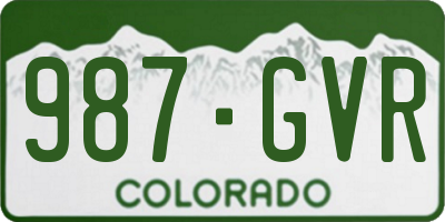 CO license plate 987GVR