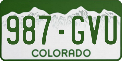 CO license plate 987GVU
