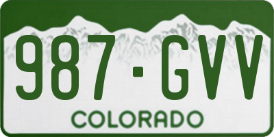 CO license plate 987GVV