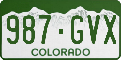 CO license plate 987GVX