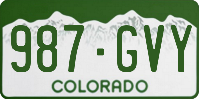CO license plate 987GVY
