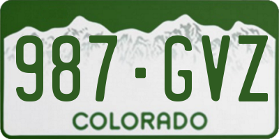 CO license plate 987GVZ
