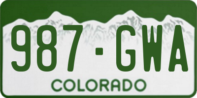 CO license plate 987GWA