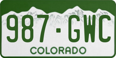 CO license plate 987GWC