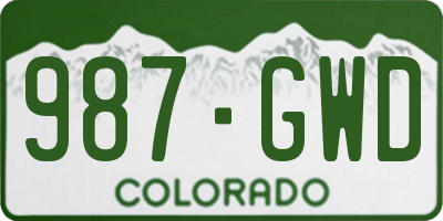 CO license plate 987GWD