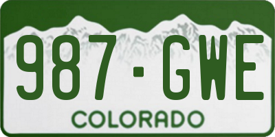 CO license plate 987GWE
