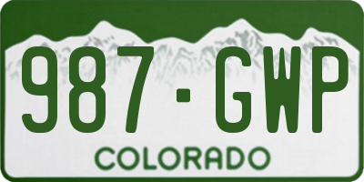 CO license plate 987GWP