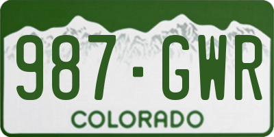 CO license plate 987GWR