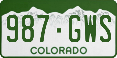 CO license plate 987GWS