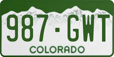 CO license plate 987GWT