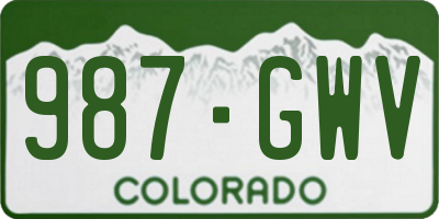 CO license plate 987GWV