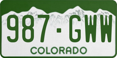 CO license plate 987GWW