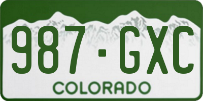 CO license plate 987GXC