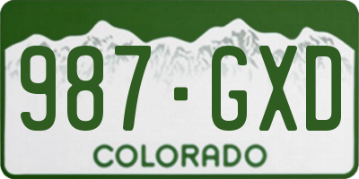 CO license plate 987GXD