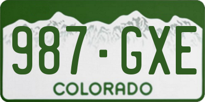 CO license plate 987GXE