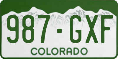 CO license plate 987GXF