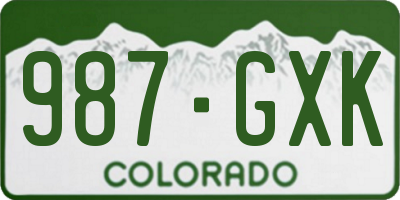 CO license plate 987GXK
