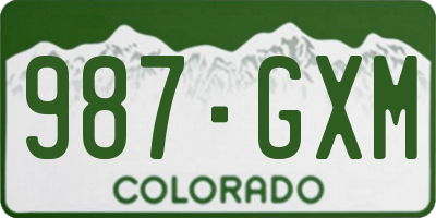 CO license plate 987GXM
