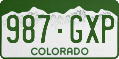 CO license plate 987GXP