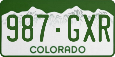 CO license plate 987GXR