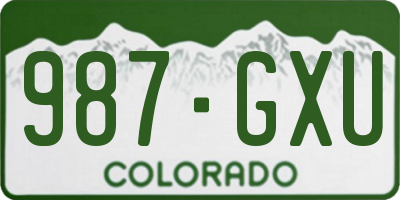 CO license plate 987GXU