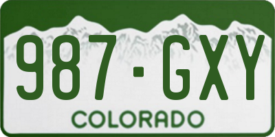 CO license plate 987GXY
