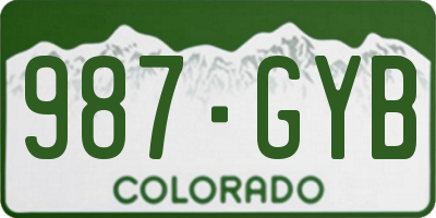 CO license plate 987GYB