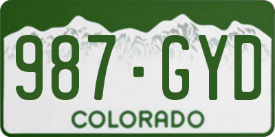 CO license plate 987GYD