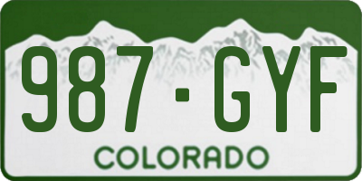 CO license plate 987GYF