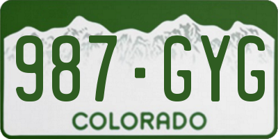CO license plate 987GYG