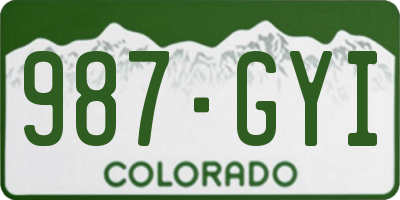 CO license plate 987GYI