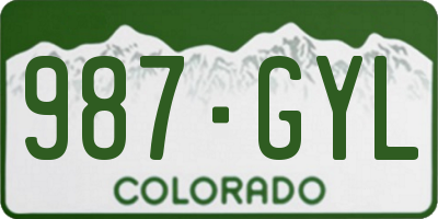 CO license plate 987GYL