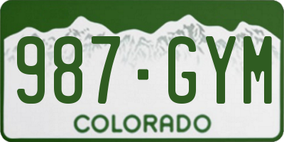 CO license plate 987GYM