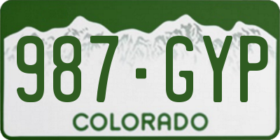 CO license plate 987GYP