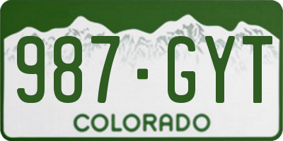 CO license plate 987GYT