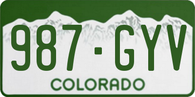 CO license plate 987GYV