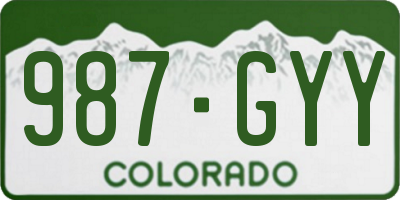 CO license plate 987GYY