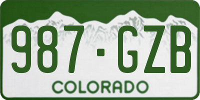 CO license plate 987GZB