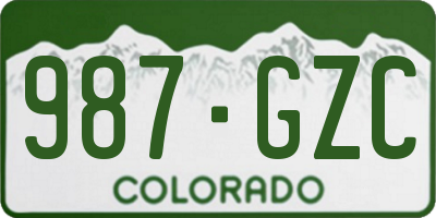 CO license plate 987GZC