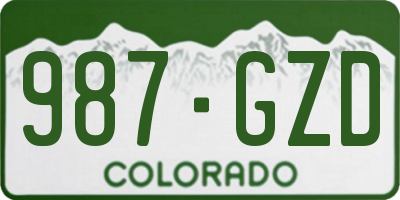 CO license plate 987GZD