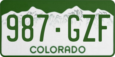 CO license plate 987GZF